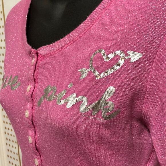 Pink glitter Shimmer metallic foil sparkle Top by Victoria Secret - Picture 1 of 5
